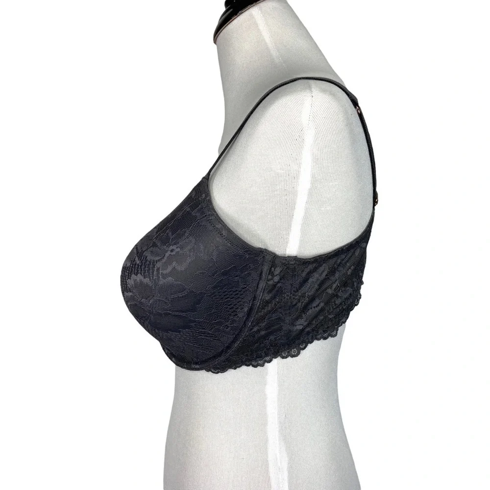 Savage X Fenty Womens Lace Padded Underwire Bra Size 38DDD Slate Gray